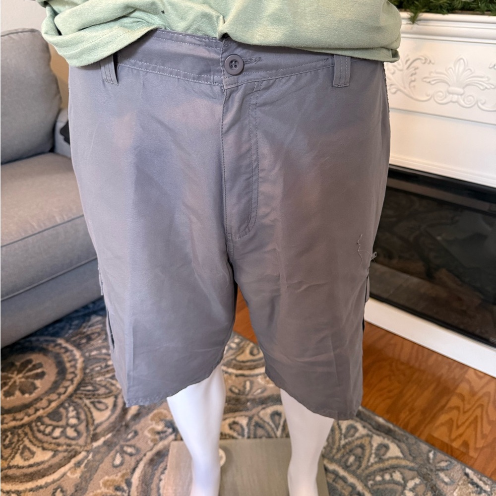 Burnside Brand Men's Gray Flat Front Shorts